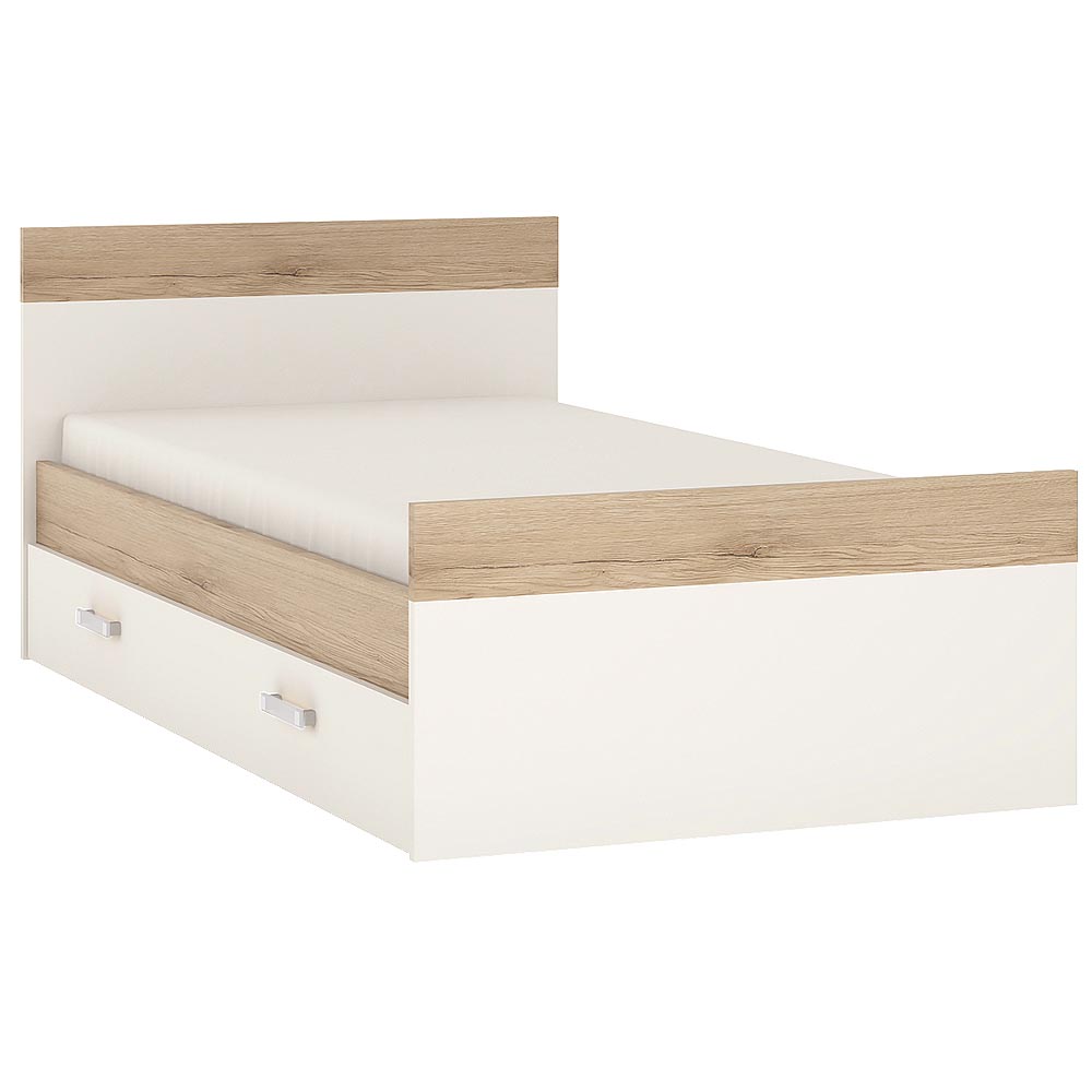 4KIDS Single bed with under drawer opalino handles